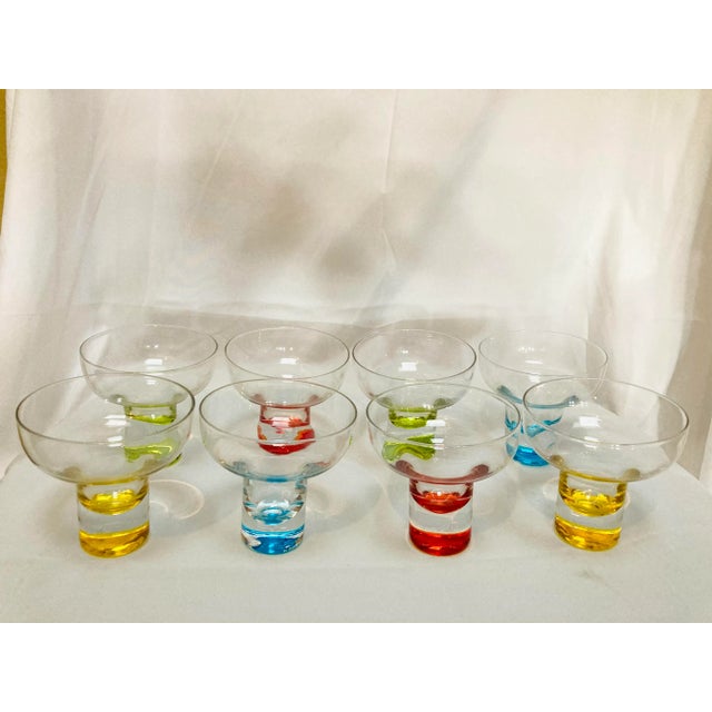 Vintage Mid-Century Multi Color Cocktail Glasses- Set of 8 For Sale - Image 6 of 6