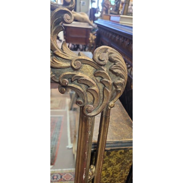 Antique French Gild Wood & Plaster Wall Mirror For Sale - Image 14 of 15