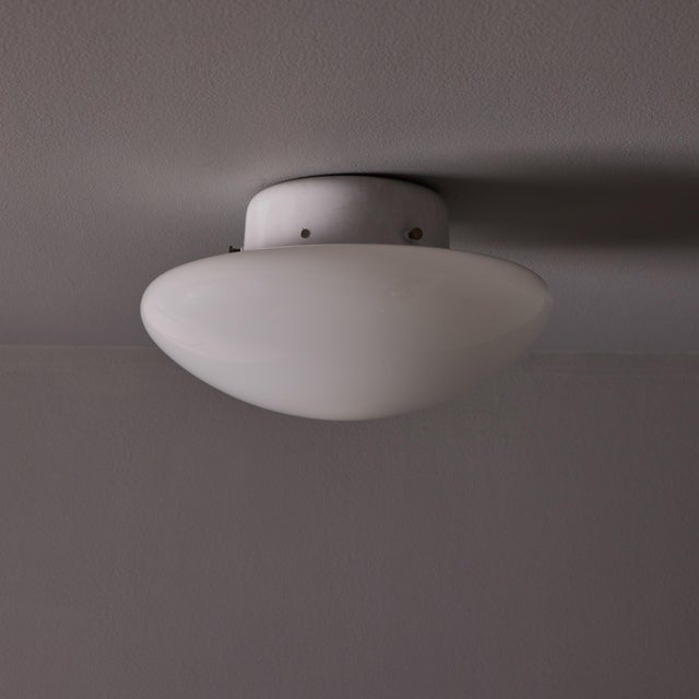 Small Sergio Mazza 'Magnolia' Opaline Glass Ceiling or Wall Lamp for Quattrifolio For Sale In Los Angeles - Image 6 of 17