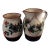 1980s Artist Signed Pair of Handpainted Stoneware Set of Canister & Pitcher. For Sale