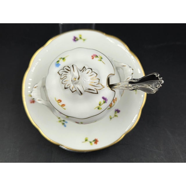 Vista Alegra Porcelain Petite Sugar Bowl With Oneida Sugar Spoon For Sale - Image 11 of 18