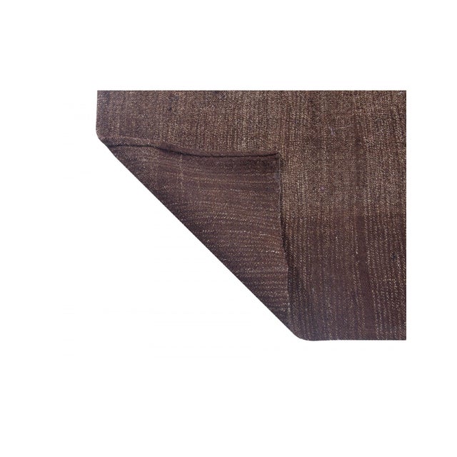 Large Brown Vintage Modern Kilim Rug - 10`1" X 11`0" For Sale - Image 4 of 6