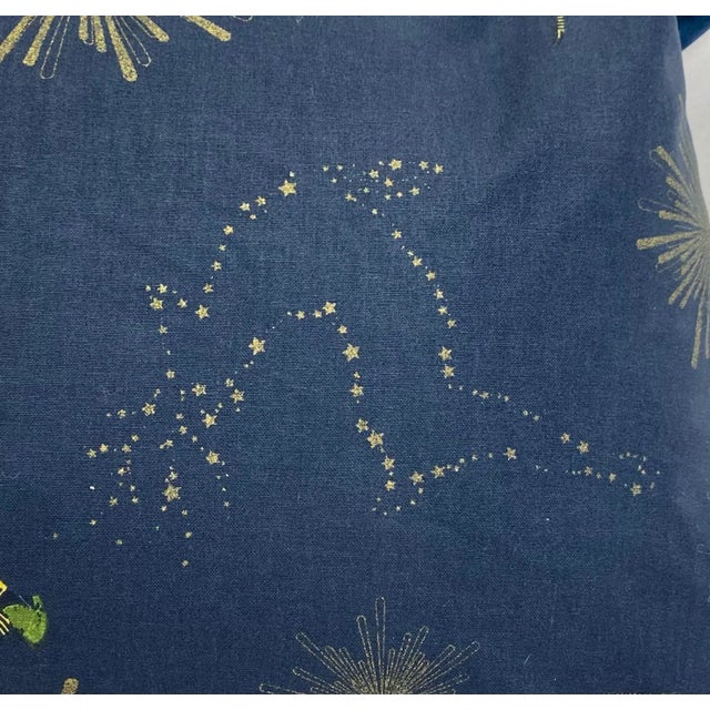 2020s Magical Soaring Multicolored Celestial Reindeer Christmas Pillow With a Sultry Deep Navy Background For Sale - Image 5 of 8