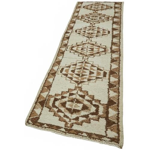 Boho Chic Beige Bohemian Runner Rug For Sale - Image 3 of 7