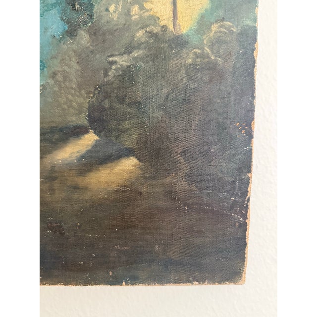 Antique French Landscape Painting Signed For Sale In Houston - Image 6 of 11