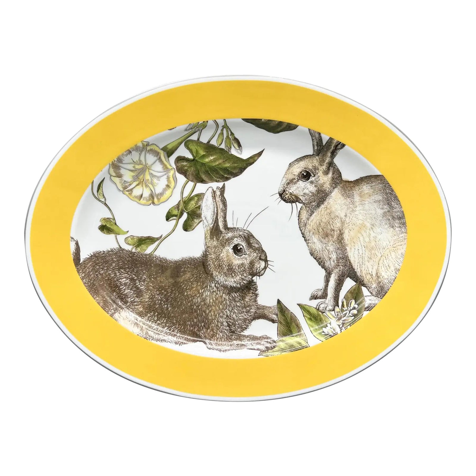 Contemporary Williams Sonoma Bunny Rabbit Platter – Yellow & White ...