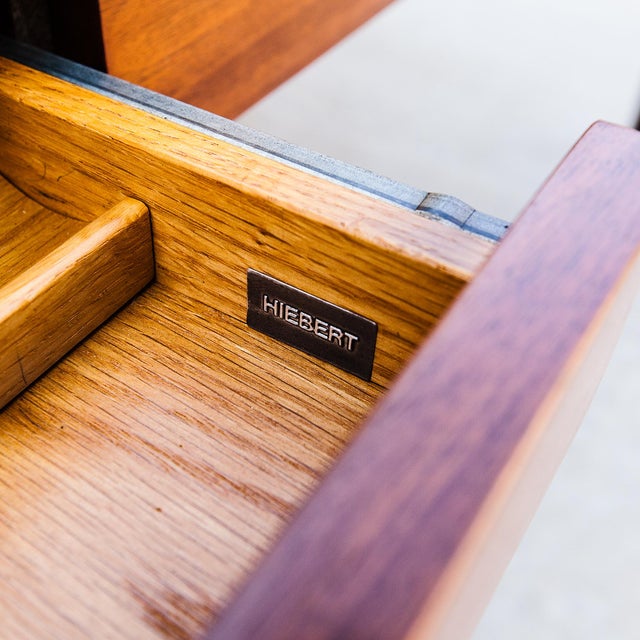 Refinished 1970s Mid Century Modern Walnut & Burl Executive Desk by Hiebert For Sale In Los Angeles - Image 6 of 15