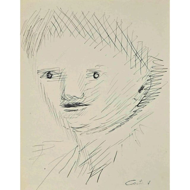 Modern Lucien Coutaud, Child Portrait, Original Drawing, Mid-20th Century For Sale - Image 3 of 3