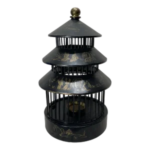 Tole Chinoiserie Pagoda Bird Cage