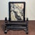 1980s Black Sandalwood Framed Marble Table Screen, Natural Stone Landscape For Sale - Image 9 of 9