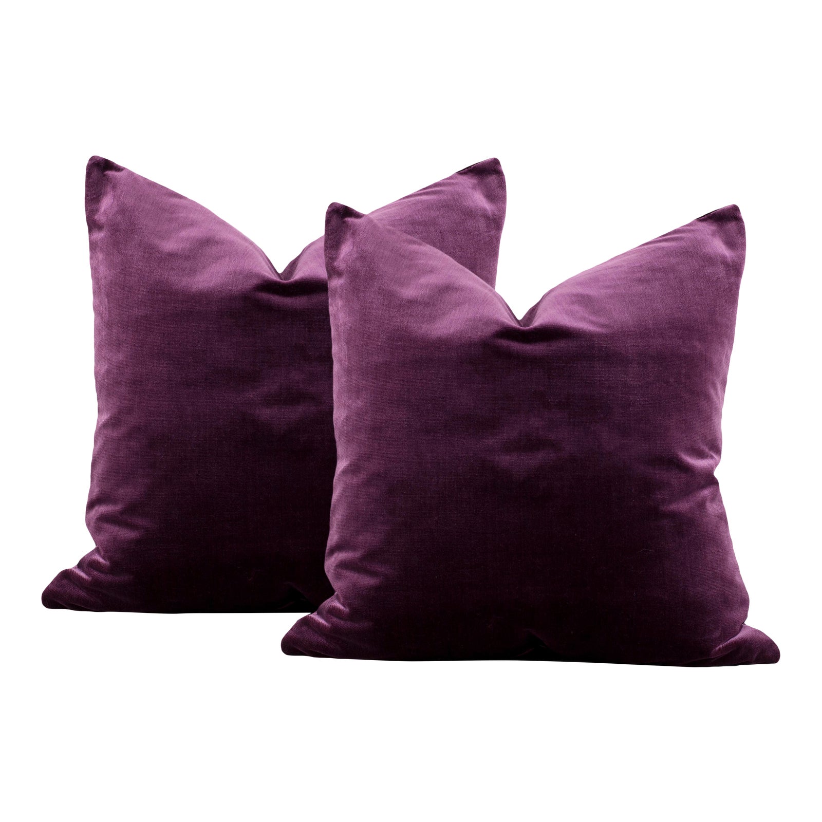Plum Purple Silk Velvet Pillow Covers A Pair Chairish