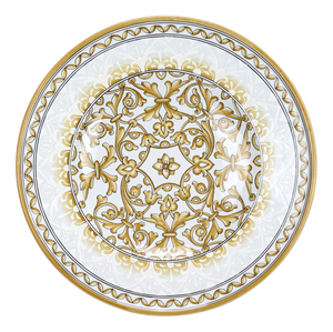 White Damask Plate by Deblona