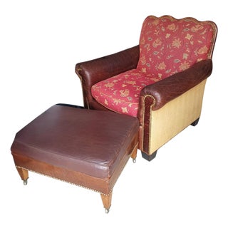 1980s Luxury Reinvented: The Ricardo Chair and Ottoman Set by King Hickory For Sale