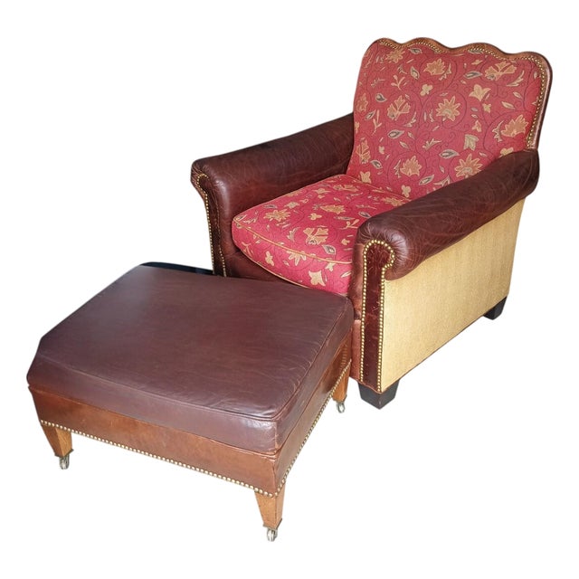 1980s Luxury Reinvented: The Ricardo Chair and Ottoman Set by King Hickory For Sale