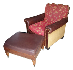 1980s Luxury Reinvented: The Ricardo Chair and Ottoman Set by King Hickory
