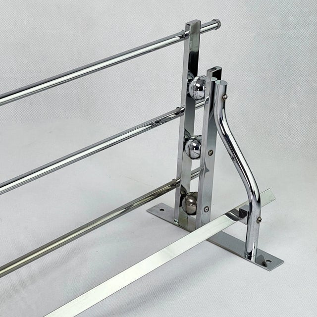 Art Deco Chrome Wall Rack For Sale - Image 4 of 6