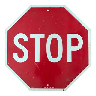 Vintage City of Chicago Stop Sign For Sale