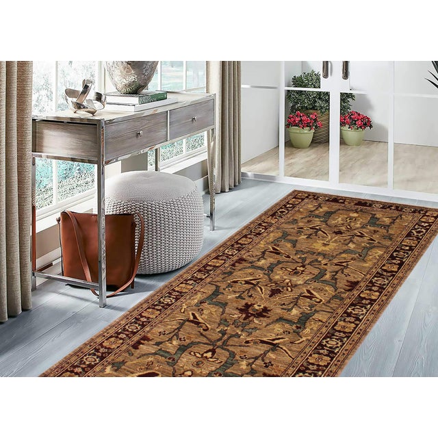 Enhance the ambiance of your home with this magnificent Persian-influenced Turkish hand-knotted rug made by skilled...