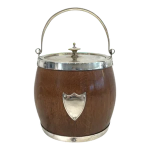 Early 20th Century British Oak Biscuit Barrel