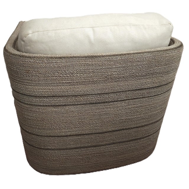 Coastal Palecek Otto Coastal White Performance Whitewash Woven Striped Rope Occasional Chair For Sale - Image 3 of 9