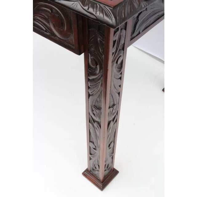 Antique American Victorian Heavily Carved Mahogany Center Table, 19th For Sale - Image 11 of 11