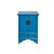 Asian 1990s Oriental Distressed Cerulean Blue Medallion Hardware End Table Nightstand For Sale - Image 3 of 10