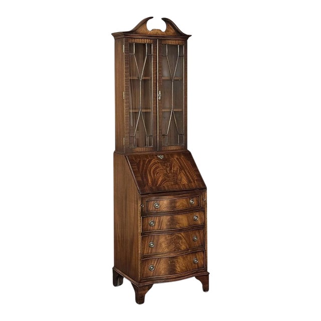 Antique English Mahogany Secretary ~ Bookcase For Sale