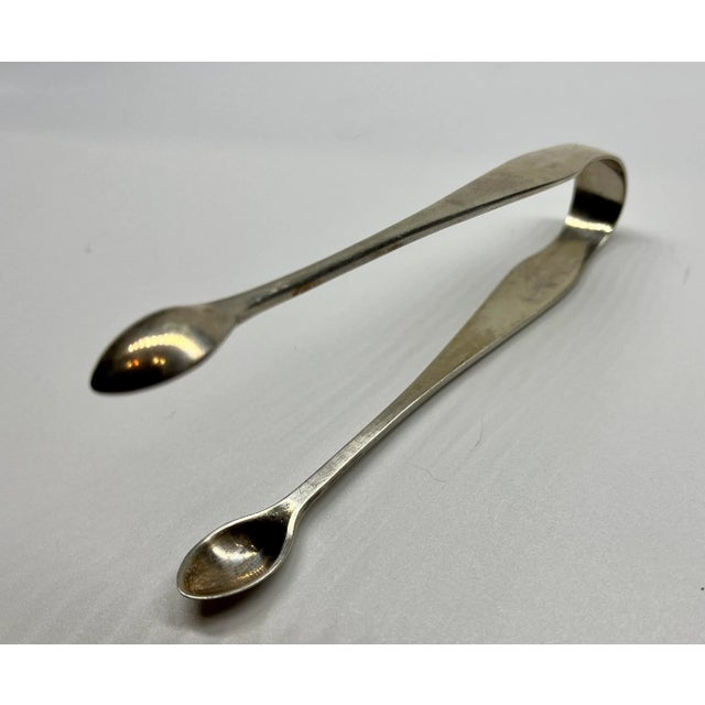 English Antique Signed Silver Plate Sugar Nips /Tongs Made in England - Circa 19th Century For Sale - Image 3 of 9