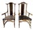 Pair of English Bamboo and Chinoiserie High Back Chairs For Sale
