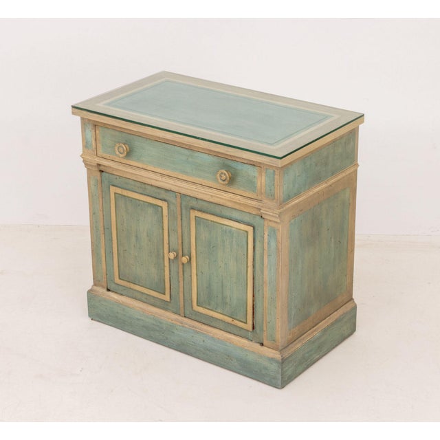 Wood French Provincial Style Painted Cabinets, Pair For Sale - Image 7 of 10