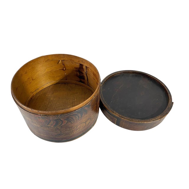 Antique Chinese Lacquer Bentwood Hat Box For Sale - Image 4 of 8
