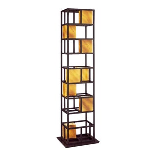 Frank Lloyd Wright Style Glass Dorian Collection Floor Tower Lamp by George Kovacs For Sale