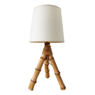 Vintage Rattan Table Lamp, 1960s For Sale