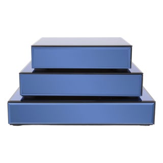 Sapphire Set of 3 Mirrored Platforms For Sale
