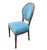 Set of 8 Swedish Louis XVI Style Blue Velvet Upholstered Dining Chairs For Sale In Los Angeles - Image 6 of 6