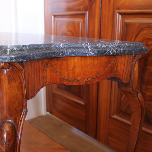 Pair of Edwardian Satinwood Marquetry Console Tables With Marble Tops For Sale - Image 10 of 14