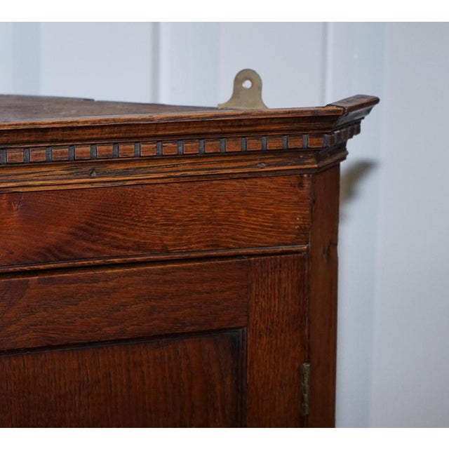 English Oak Hanging Corner Cabinet For Sale - Image 5 of 16