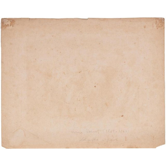 Lithograph on paper realized in the mid-19th Century. Signed in-plate lower left: H. Vernet Titled lower center: Le...