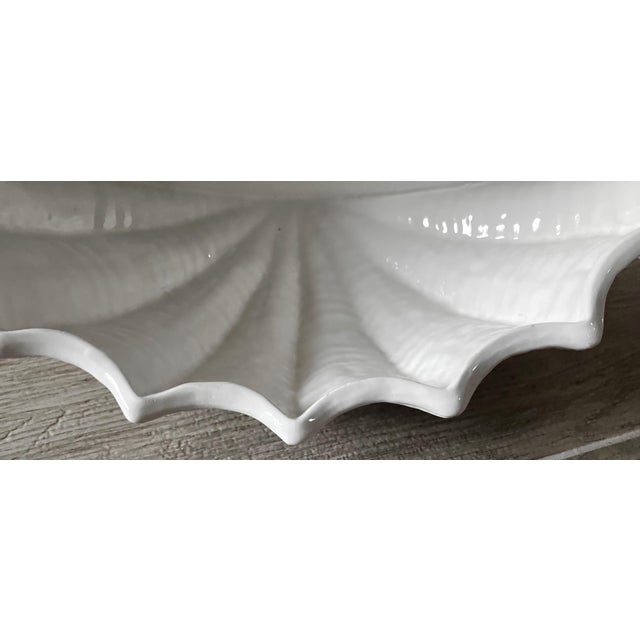 Circa 1980 Palm Beach Chic Italian Creamware Shell-Shaped Wall Pocket in the Manner of Mario Bellini For Sale - Image 16 of 18