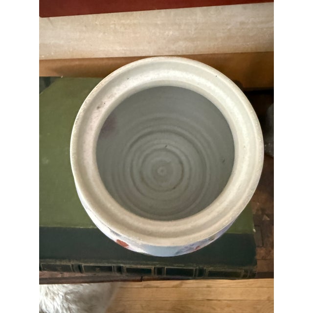 Signed Studio Pottery Vase | Hand-Thrown Ceramic Vessel | Mid-Century Modern Studio Art Pottery For Sale - Image 4 of 9