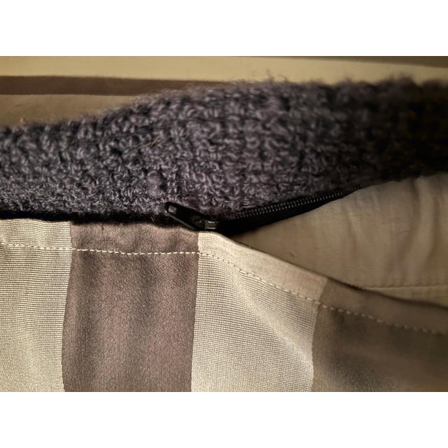 Large Pair Gray Custom Pillows For Sale In Chicago - Image 6 of 8