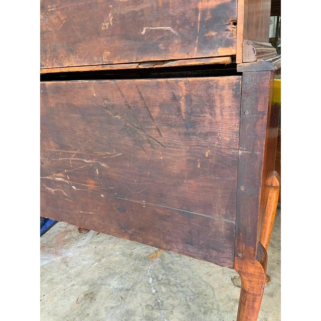 Late 18th Century Late 18th Century Flat Top Curly Maple Highboy For Sale - Image 5 of 16
