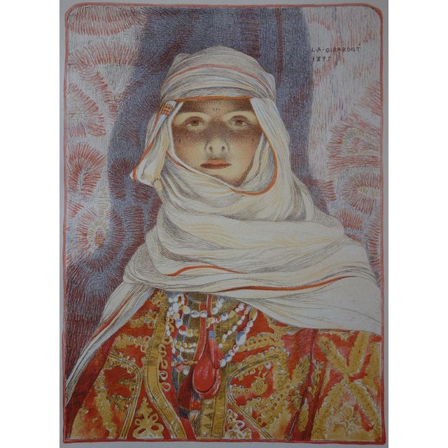 Louis-Auguste Girardot (1856-1933) Woman of the Riff, 1897 Original lithograph (Champenois printing house) Signed in the...