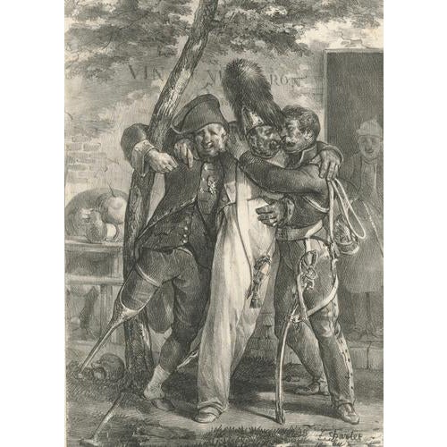 After Charlet. The Painful Farewell: Napoleonic Soldiers, Lithograph, 1825 For Sale - Image 4 of 9