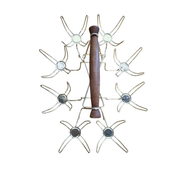 Glass Mid 20th Century Mid Century Modern Libbey Glass Roly Poly Roman Eight Glass Set With Carrier - Set of 9 For Sale - Image 7 of 7