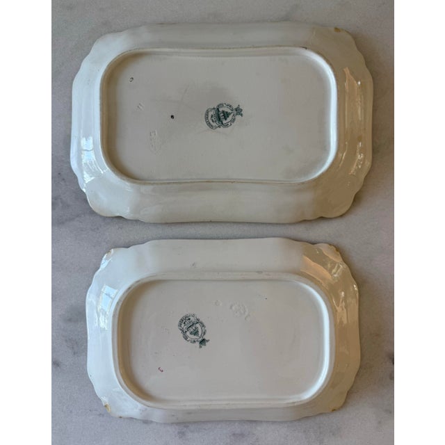 Metal Antique Gustavsberg Serving Platters in the Wexio Guld Pattern - a Pair For Sale - Image 7 of 12