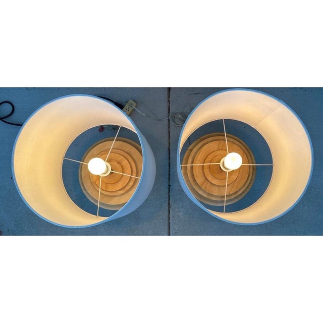 Pair of Discus Table Lamps Attributed to Shepard Vineburg, Los Angeles C. 1980 For Sale - Image 13 of 18