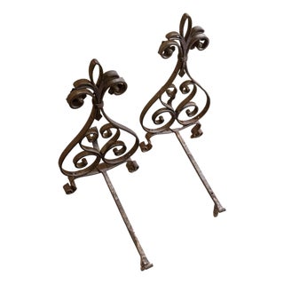 Pair Of 19th Century French Andirons Circa 1860 For Sale