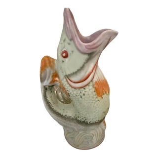 Late 19th Century English Victorian Majolica Pitcher For Sale