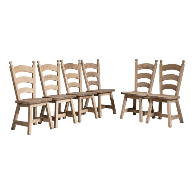 Set of Six Oak Dining Chairs, Antique, France, Circa 1970 For Sale